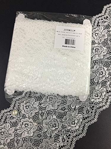 White Floral lace 6.5 Inch X 5 Yards