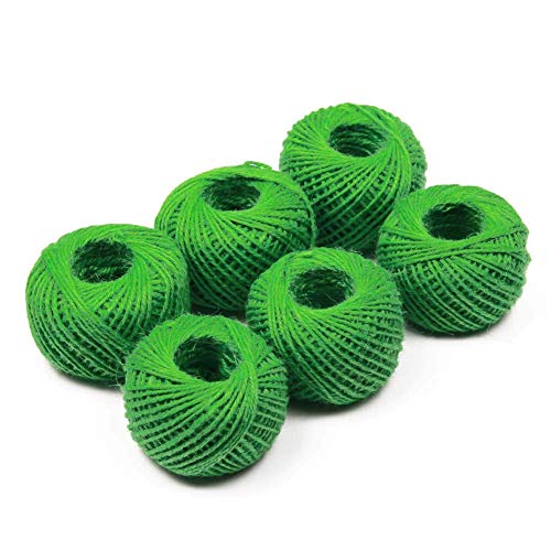 AAYU Natural Green Jute Twine Ball | 4 Ply 328 Feet Each I Pack of 6 | Perfect for Arts Crafts Gift Packing Materials Gardening Applications DIY Decoration Embellishments