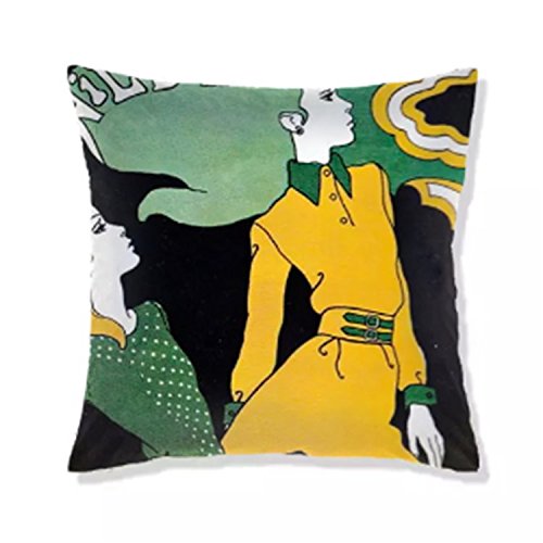 AAYU Decorative Throw Pillow Covers 18 x 18 Inch Set of 2 Linen Cushion Covers for Couch Sofa Bed Home Decor (Charming Ladies Series)