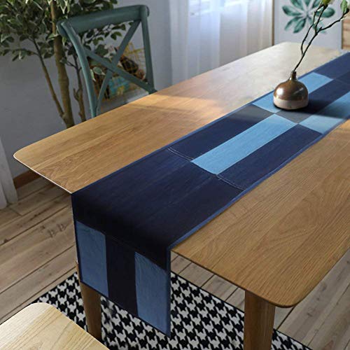 AAYU Denim Table Runner/Bed Runners 108" | Solid and Mixed Reversible 17-18 Inch X 108inches Premium Quality Perfect for Wedding, Parties Decor