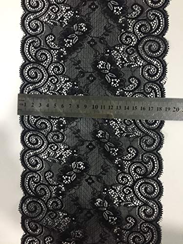 Black Floral lace 7 Inch X 5 Yards