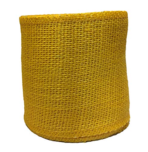 AAYU Natural Burlap Ribbon Roll 3 Inch x 5 Yards Yellow Jute Ribbon for Crafts Gift Wrapping Wedding