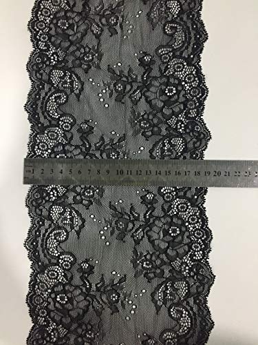 Black Floral lace 7.5 Inch X 5 Yards