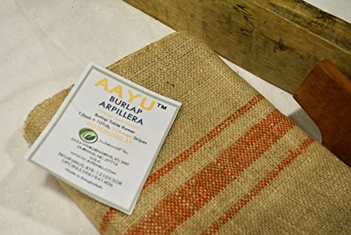 Burlap Rolls | Rustic Table Runner burlap | Burlap Jute Striped Table Runner | 12 x 108 Inch - Orange