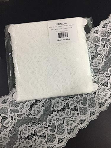 White Floral lace 7.5 Inch X 5 Yards