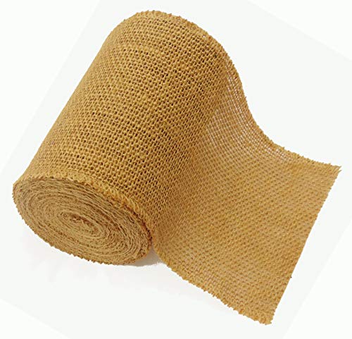 Natural Jute Burlap Ribbon Roll for Craft Decoration | Burlap Roll Jute | Jute Ribbon Roll - 6 Inches X 5 Yards Pack of 3