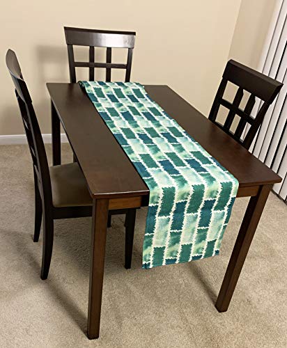 AAYU Green Imitation Linen Table Runner 14 x 108 Inch Wedding Birthday Baby Shower Party Banquet Decorations Table Settings