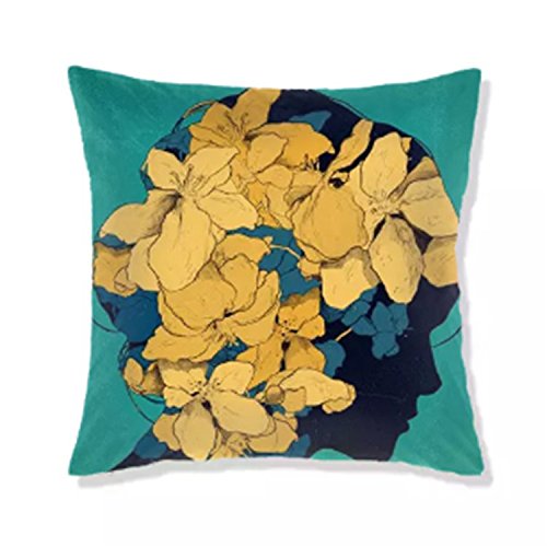 AAYU Decorative Throw Pillow Covers 18 x 18 Inch Set of 2 Linen Cushion Covers for Couch Sofa Bed Home Decor (Charming Ladies Series)