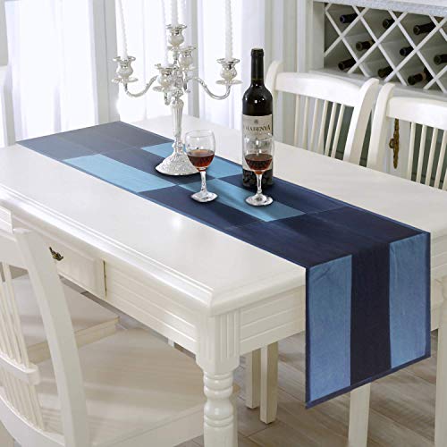 AAYU Denim Table Runner/Bed Runners 108" | Solid and Mixed Reversible 17-18 Inch X 108inches Premium Quality Perfect for Wedding, Parties Decor