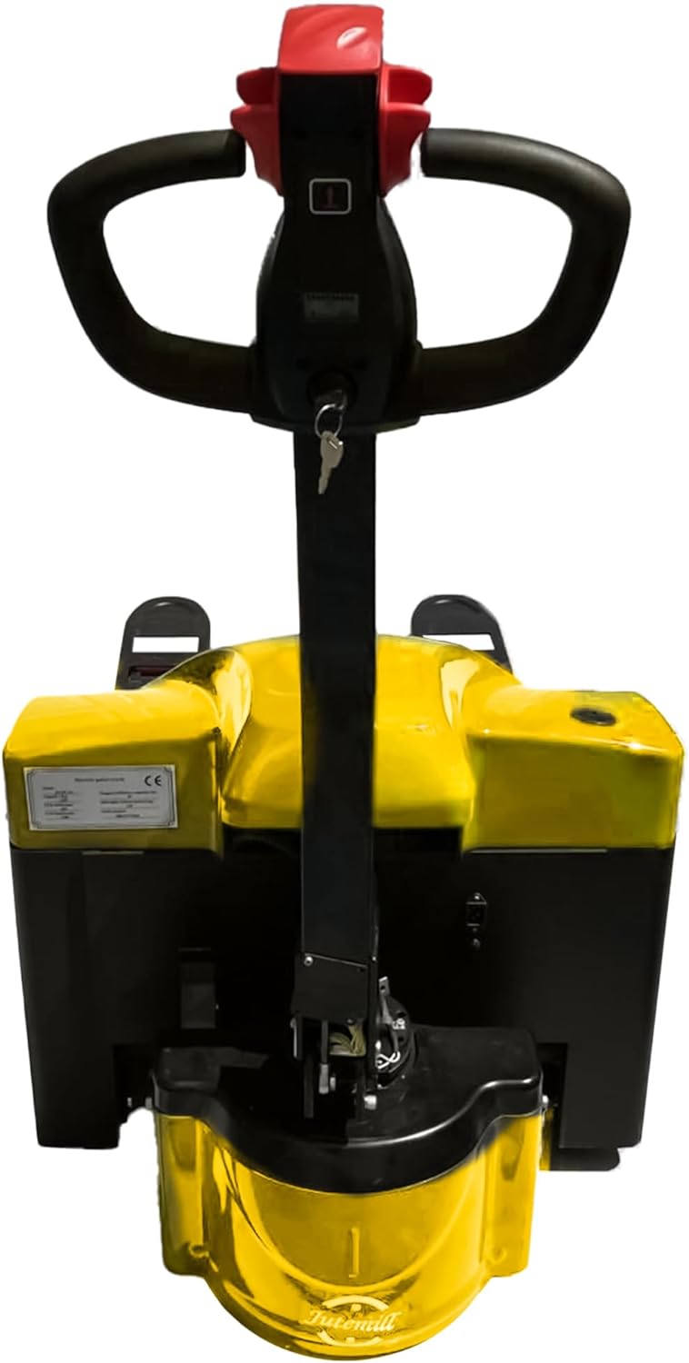 Yellow Electric Pallet Jack: Effortlessly Move 3300 lbs of Materials 48" x27" Fork Length