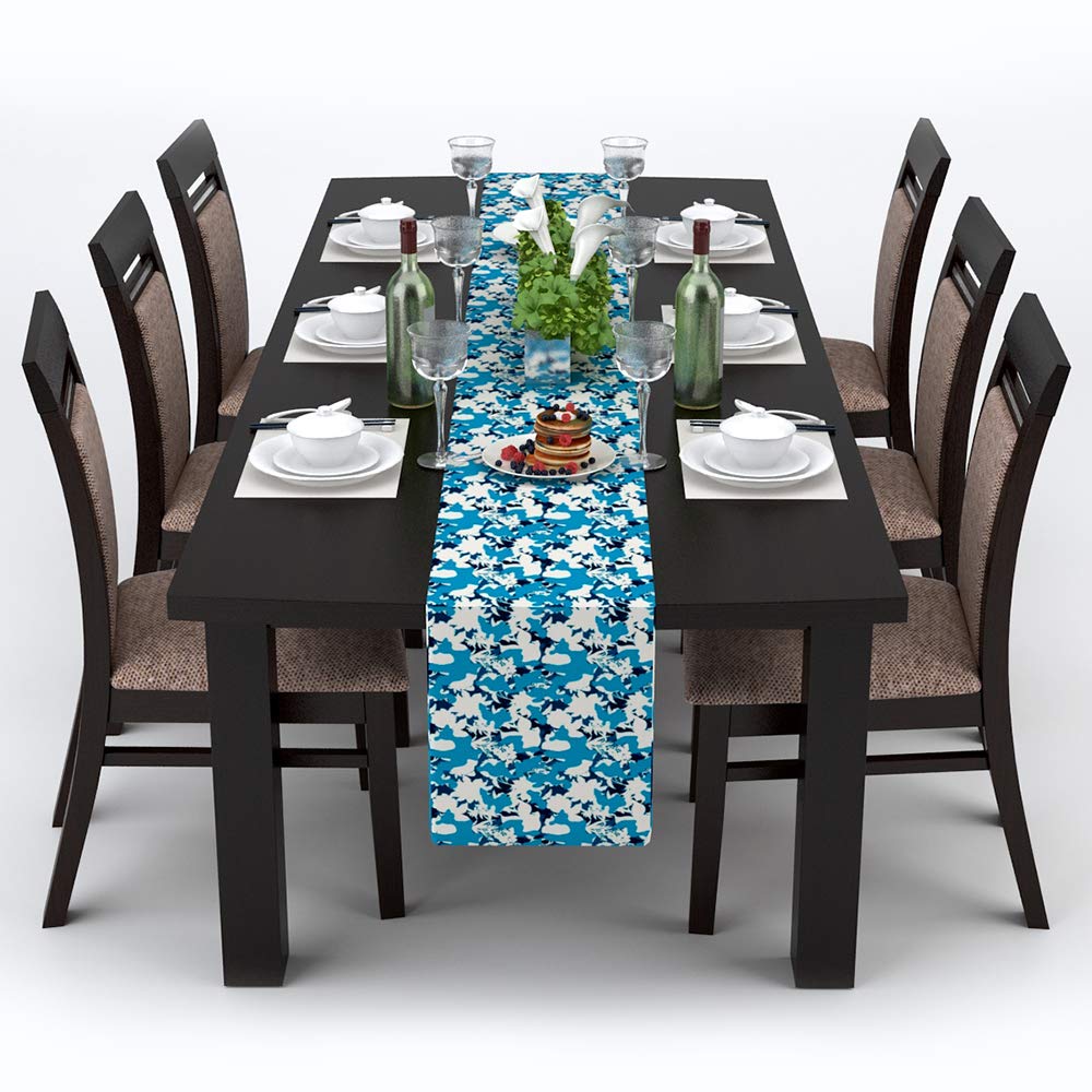 AAYU Geometric Pattern Table Runner 16 x 72 Inch Imitation Linen Runner for Everyday Birthday Baby Shower Party Banquet Decorations Table Settings