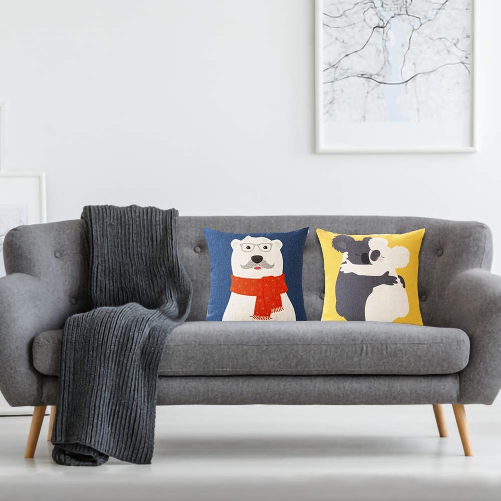 18 x 18 Inch Set of 2 Linen Cushion Covers