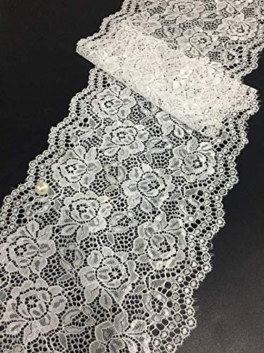 White Floral lace 6.5 Inch X 5 Yards