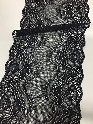 Black Floral lace 8.5 Inch X 5 Yards