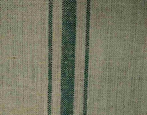 Burlap Table Runner Roll for Events | Burlap Table Runner With Green Stripe | Jute Table Runner Burlap - Green