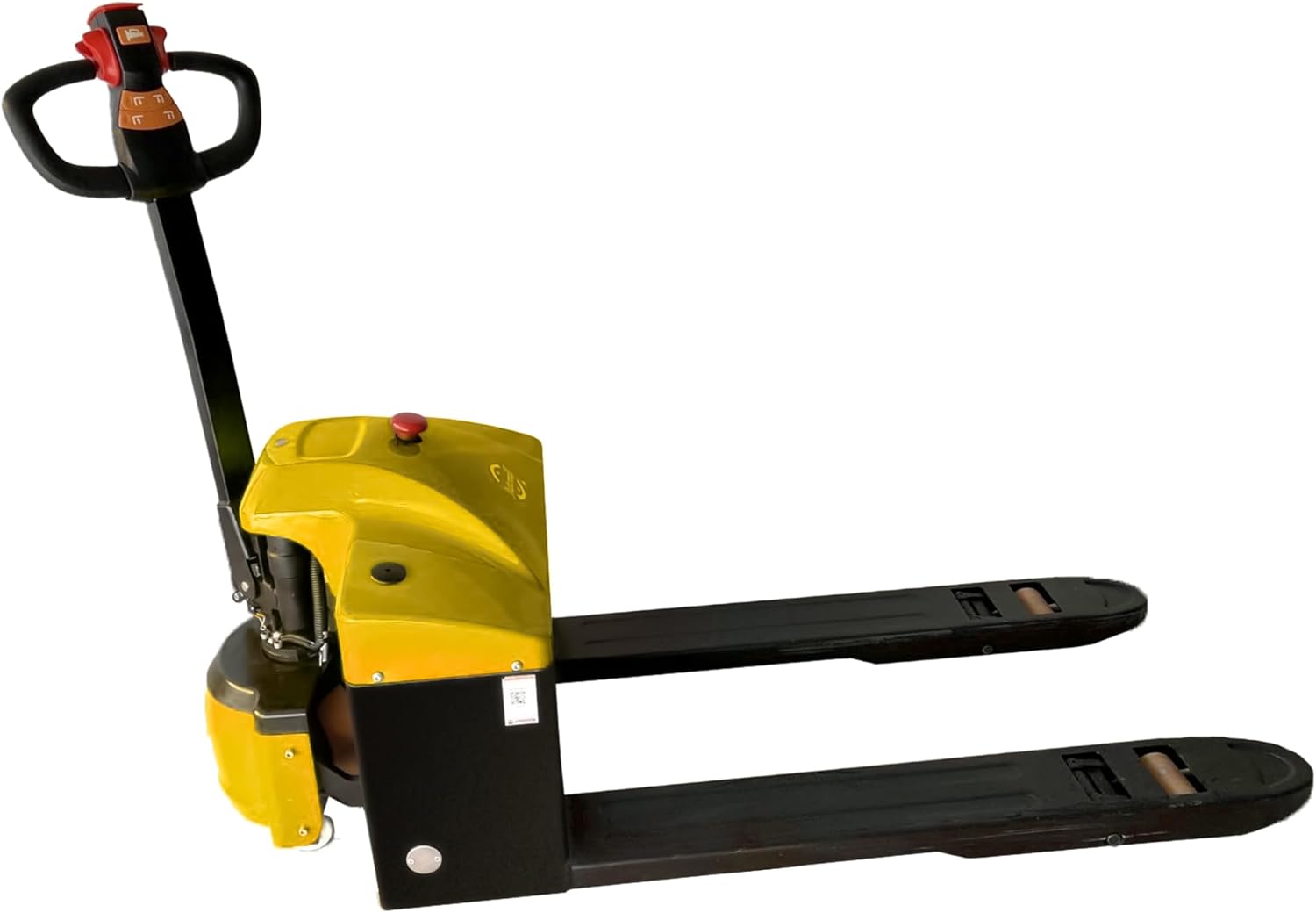 Yellow Electric Pallet Jack: Effortlessly Move 3300 lbs of Materials 48" x27" Fork Length