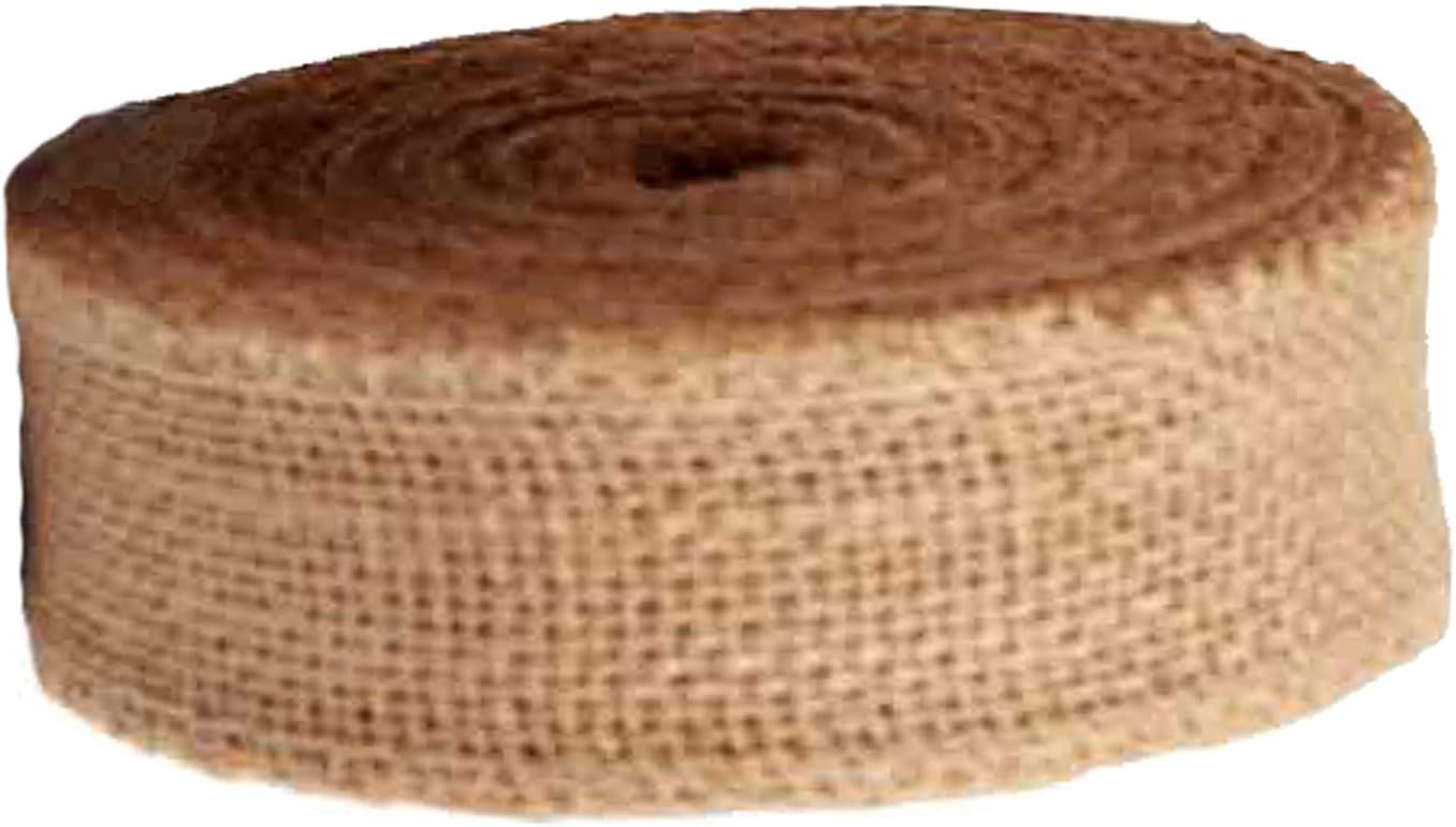 Burlap Jute Ribbon 5 inch x 30 feet Tight Weave and Finish Edges | Jute- Burlap Roll of 10 Yards Eco-Friendly, Natural Ribbon Rolls (Natural, 5 Inch 10 Yards)