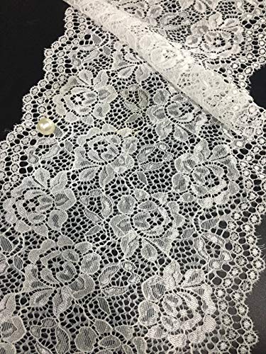 White Floral lace 6.5 Inch X 5 Yards