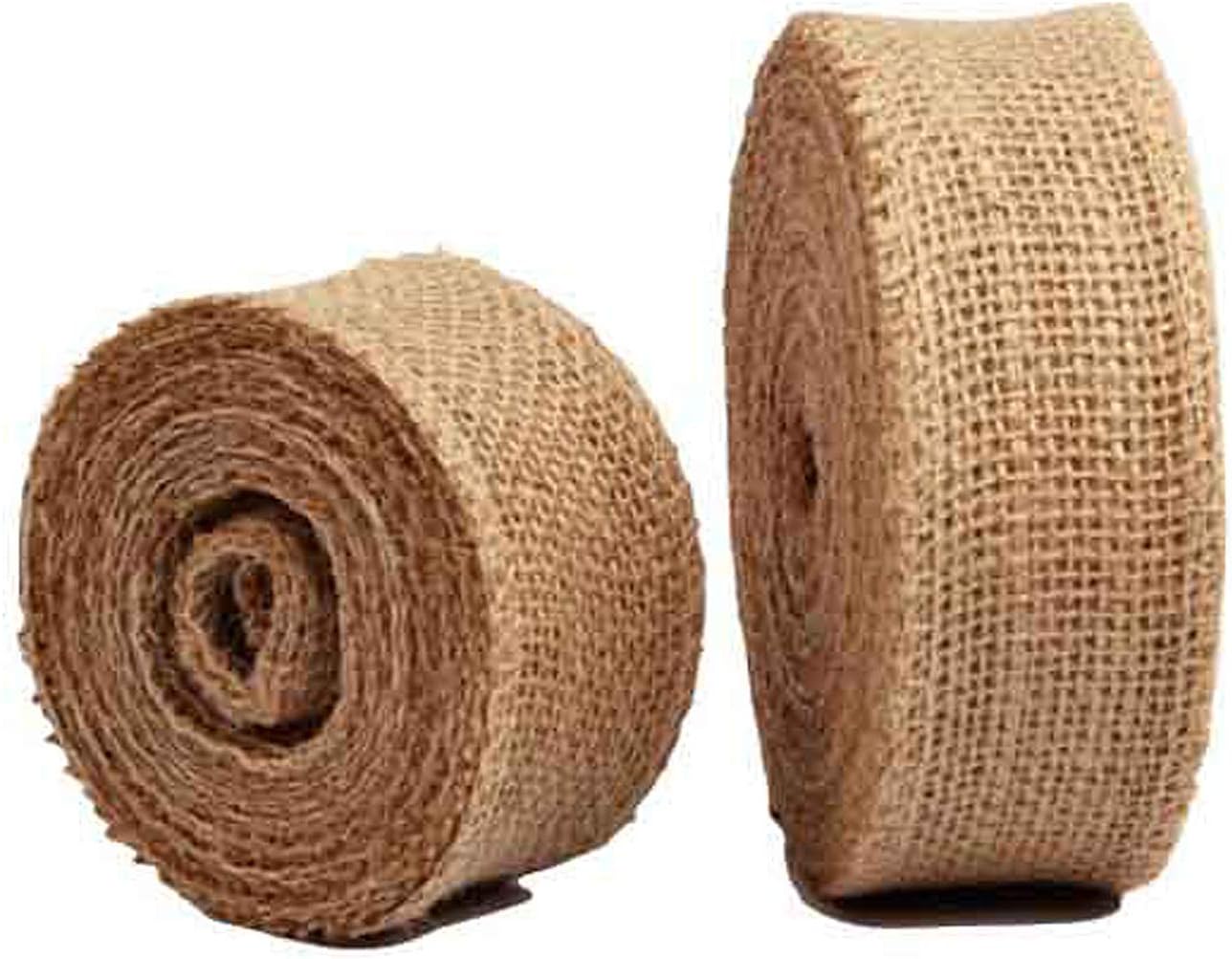 Burlap Jute Ribbon 5 inch x 30 feet Tight Weave and Finish Edges | Jute- Burlap Roll of 10 Yards Eco-Friendly, Natural Ribbon Rolls (Natural, 5 Inch 10 Yards)