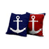 AAYU Nautical Decorative Throw Pillow Covers 20 x 20 Inch Set of 2 Navy and Red Linen Cushion Covers for Couch Sofa Bed Home Decor
