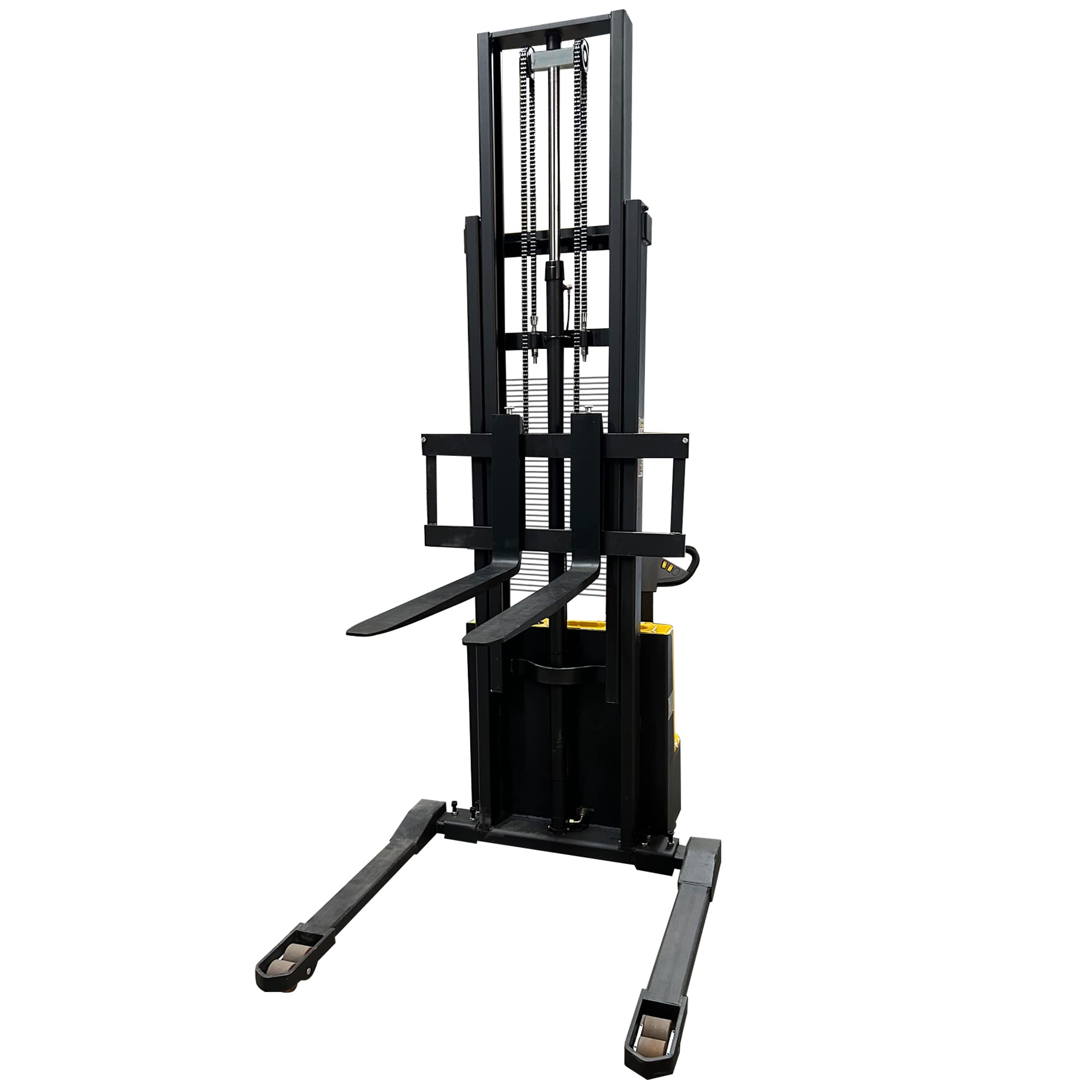 Fully Electric Power Drive Pallet Stacker with Straddle Legs 3300 lbs 138" Lift