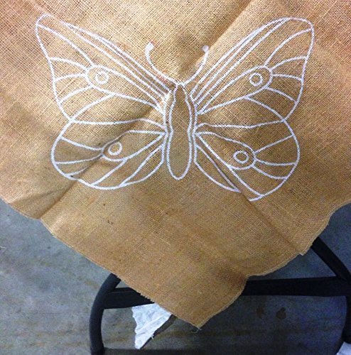 Table Topper Jute Burlap Squares White Butterfly
