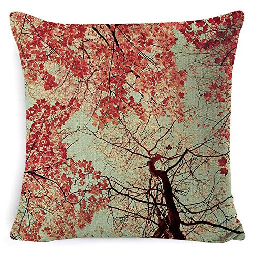 Leaf Printed Pillow Covers | Decorative pillow Covers Throw Pillow Covers | Linen Cushion Covers for Couch Sofa and bed