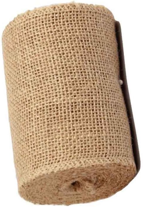 Burlap Jute Ribbon 5 inch x 30 feet Tight Weave and Finish Edges | Jute- Burlap Roll of 10 Yards Eco-Friendly, Natural Ribbon Rolls (Natural, 5 Inch 10 Yards)