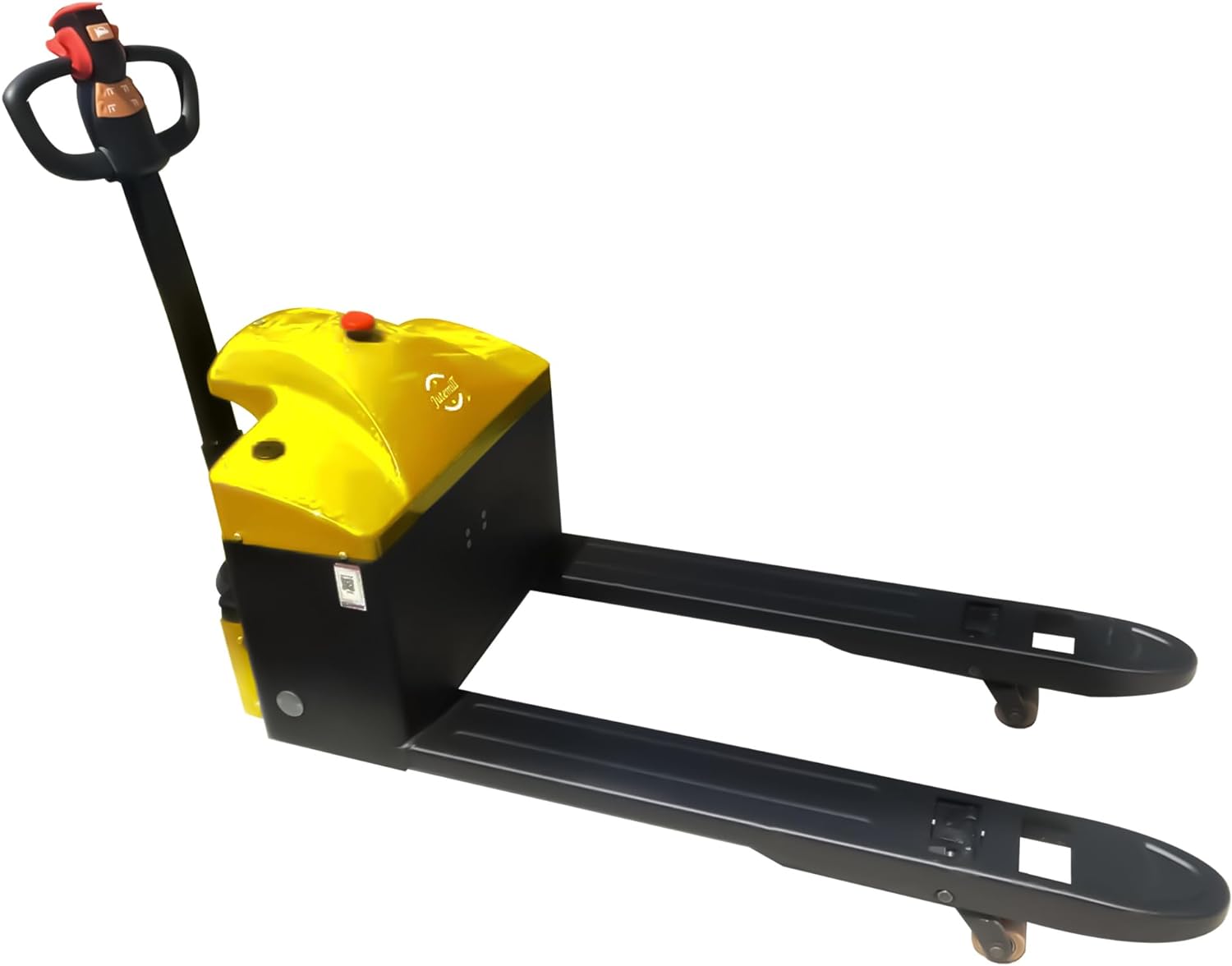 Yellow Electric Pallet Jack: Effortlessly Move 3300 lbs of Materials 48" x27" Fork Length