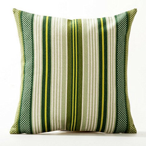 AAYU Feather Decorative Throw Pillow Covers 18 x 18 Inch Set of 4 Linen Cushion Covers for Couch Sofa Bed Home Decor (Unique Feathers Pattern)