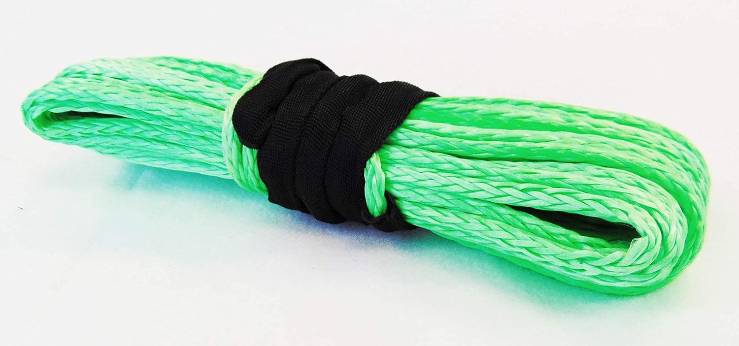 Jutemill 3/8" X 50 feet Synthetic Winch Rope, 3/8-50&
