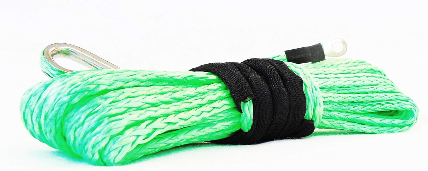 Jutemill 3/8" X 50 feet Synthetic Winch Rope, 3/8-50&