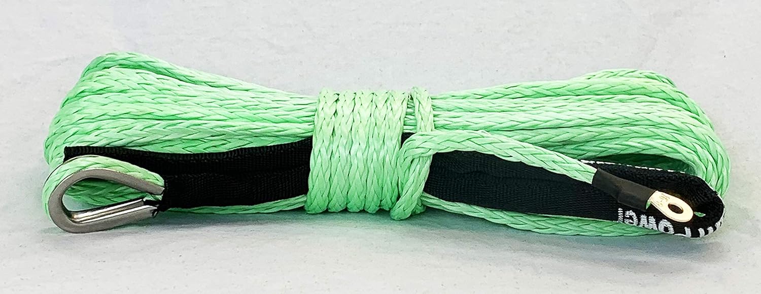 Jutemill 3/8" X 50 feet Synthetic Winch Rope, 3/8-50&