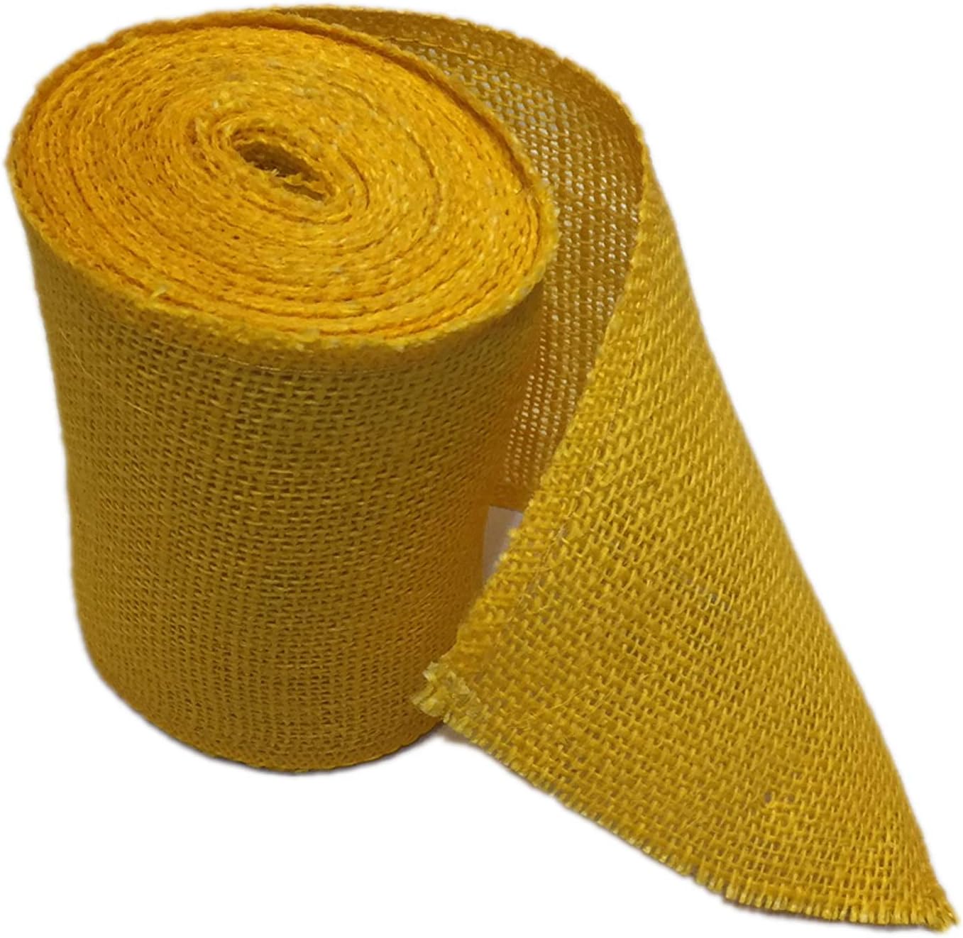 Yellow Burlap Ribbon 5 Inch Natural Jute Burlap