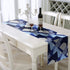 AAYU Geometric Imitation Linen Table Runner 14 x 108 Inch Navy Blue Runner for Everyday, Dinner Party, Outdoor Dining, Events, Decor