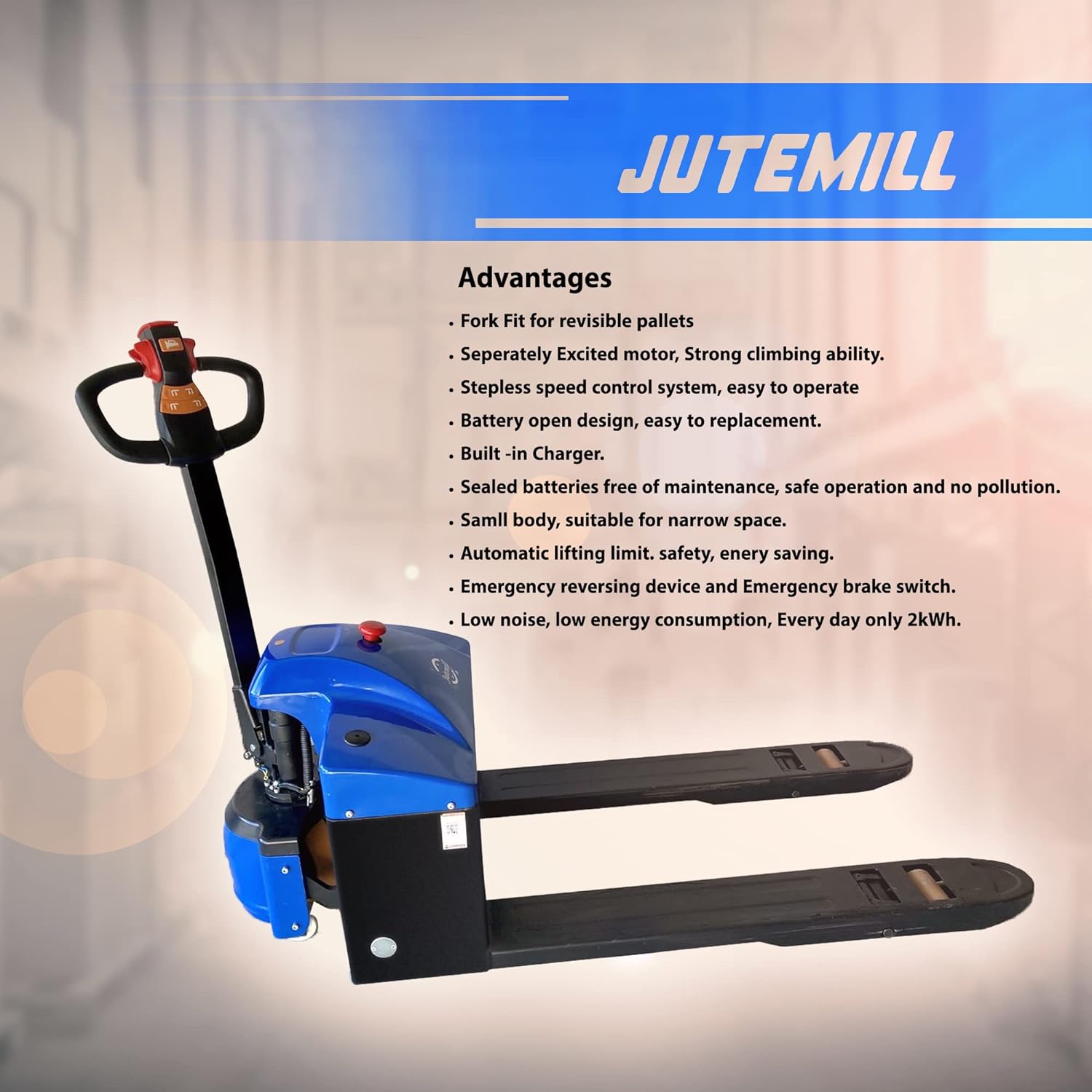 Full Electric Pallet Truck 3300 Lbs