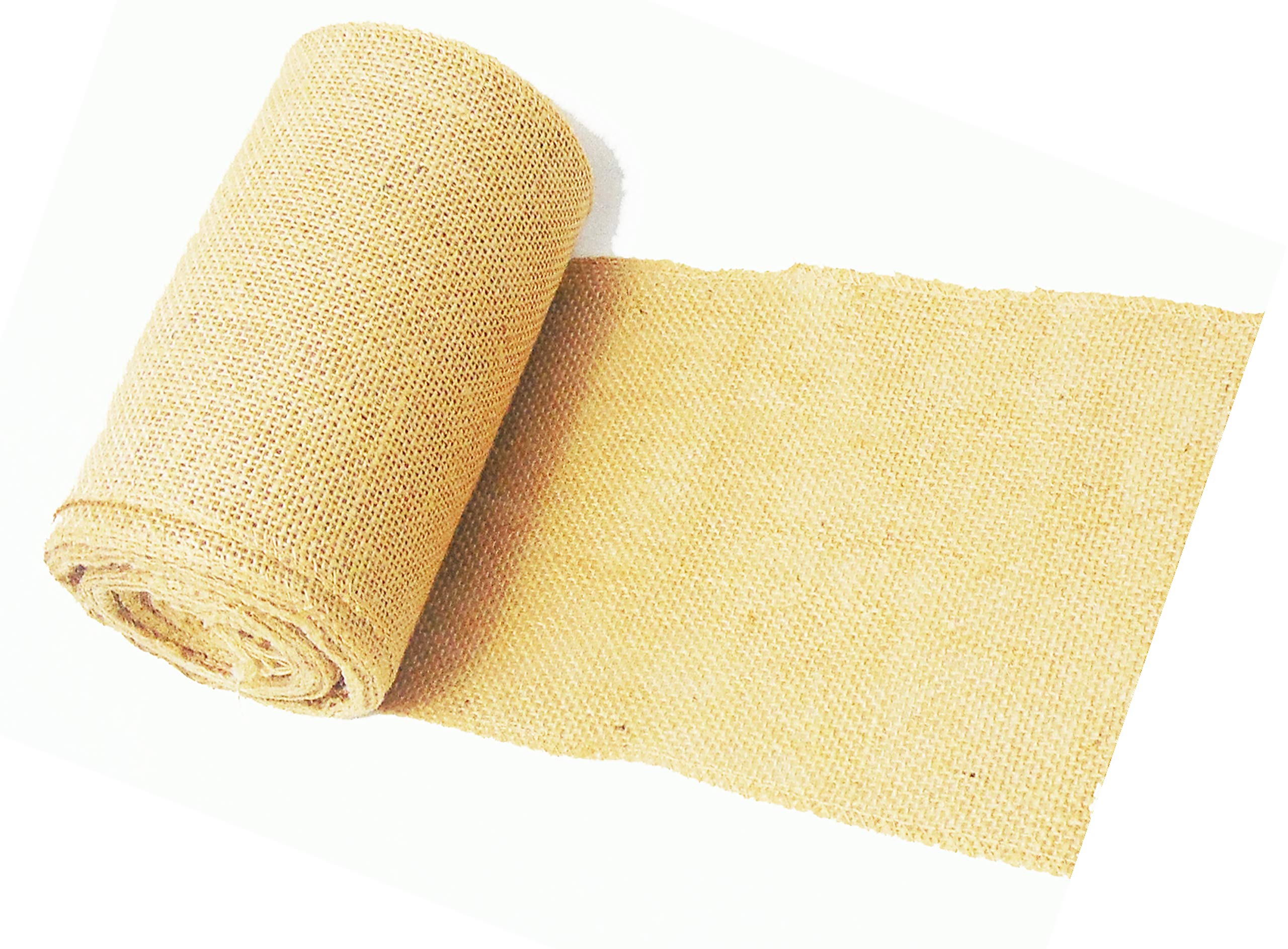 AAYU Natural Jute Wide Tight Weave Burlap Ribbon 6inch 30ft 10yards Eco Friendly, DIY Gift Wrapping, Weddings, Tie Backs Home Decor Crafts Christmas Decoration