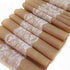 Burlap Table Runner 14" x 108" | Burlap Roll Lace Runner Perfect for Rustic Weddings and Events (White Lace in The Middle)