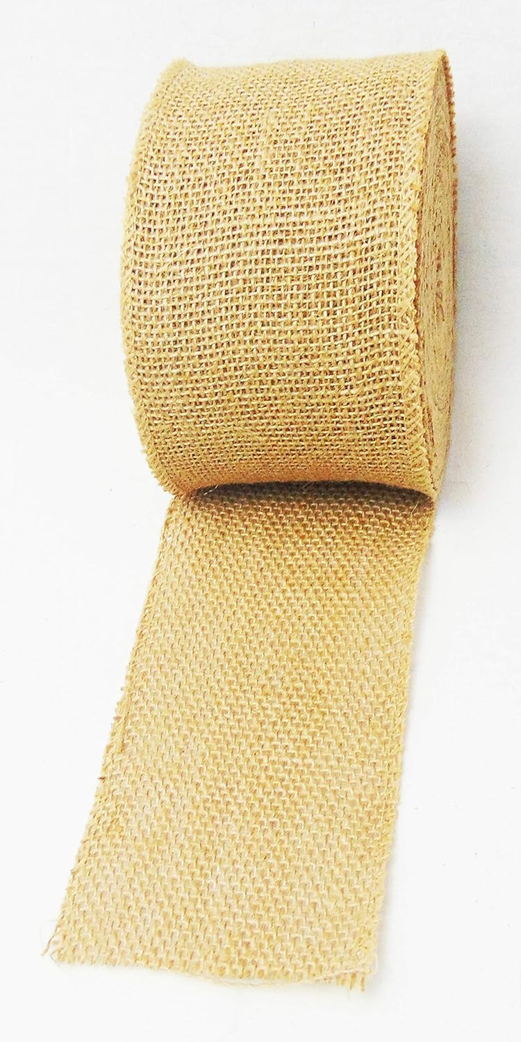 Burlap Jute Ribbon 5 inch x 30 feet Tight Weave and Finish Edges | Jute- Burlap Roll of 10 Yards Eco-Friendly, Natural Ribbon Rolls (Natural, 5 Inch 10 Yards)