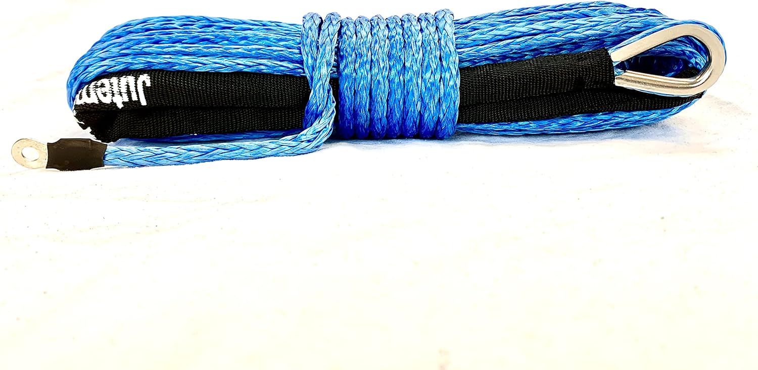 Jutemill 3/8" X 50 feet Synthetic Winch Rope, 3/8-50&
