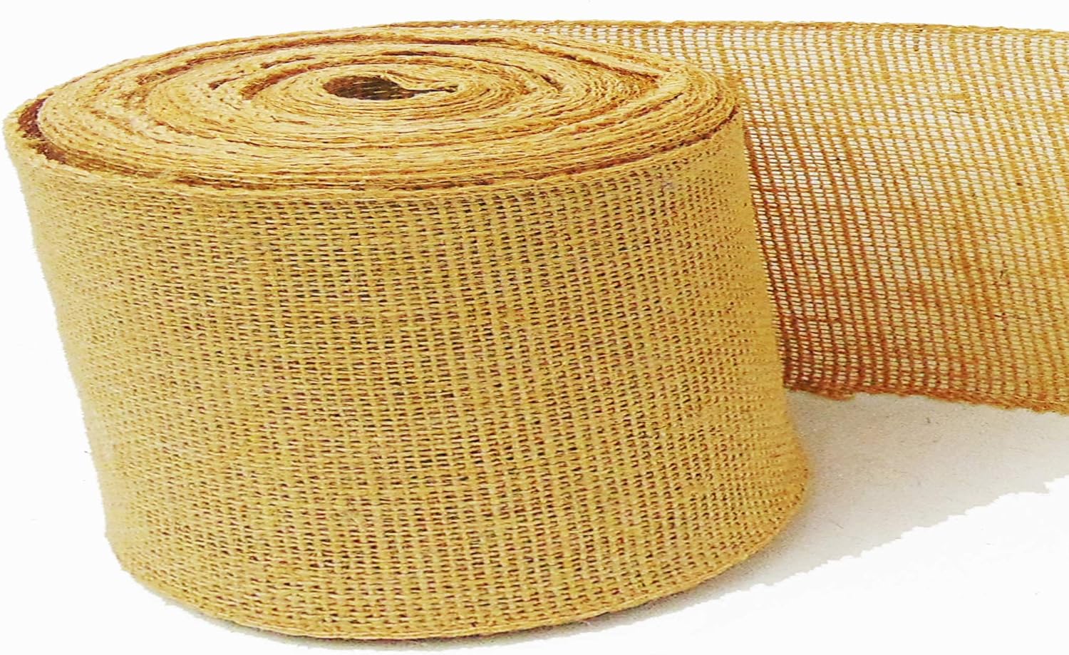 Burlap Jute Ribbon 5 inch x 30 feet Tight Weave and Finish Edges | Jute- Burlap Roll of 10 Yards Eco-Friendly, Natural Ribbon Rolls (Natural, 5 Inch 10 Yards)