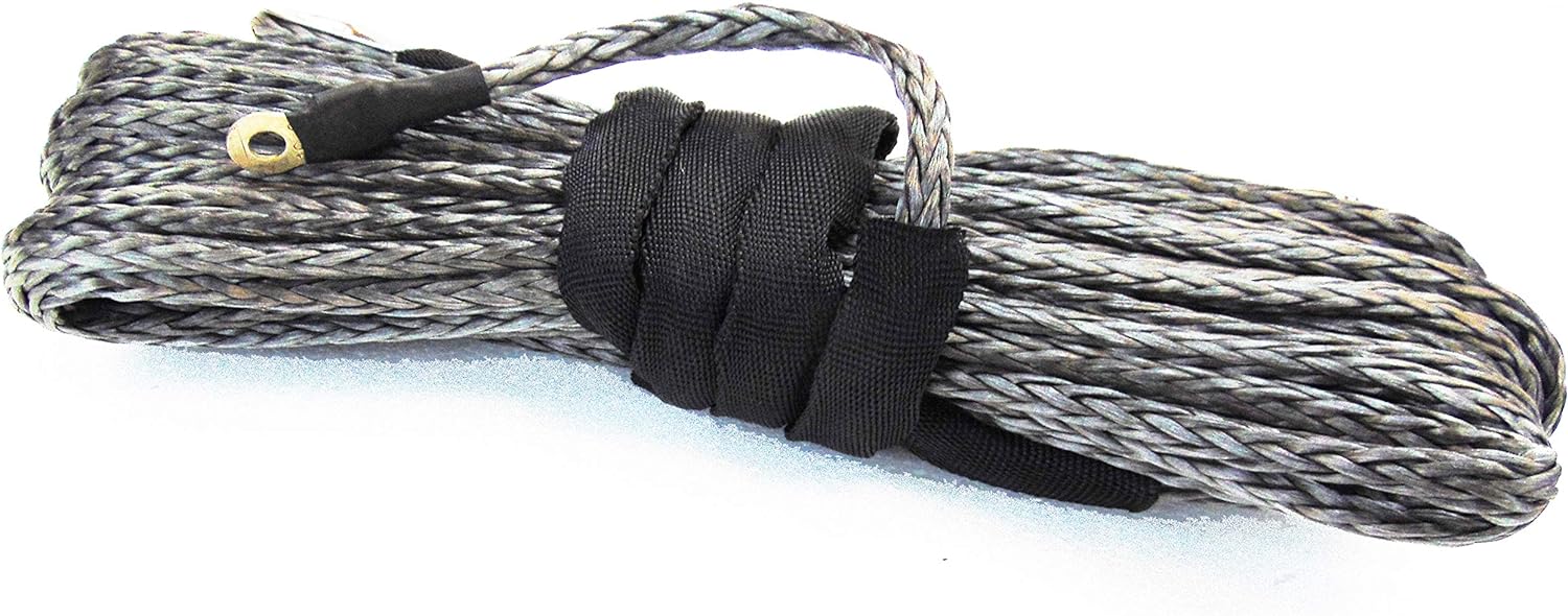Jutemill 3/8" X 50 feet Synthetic Winch Rope, 3/8-50&