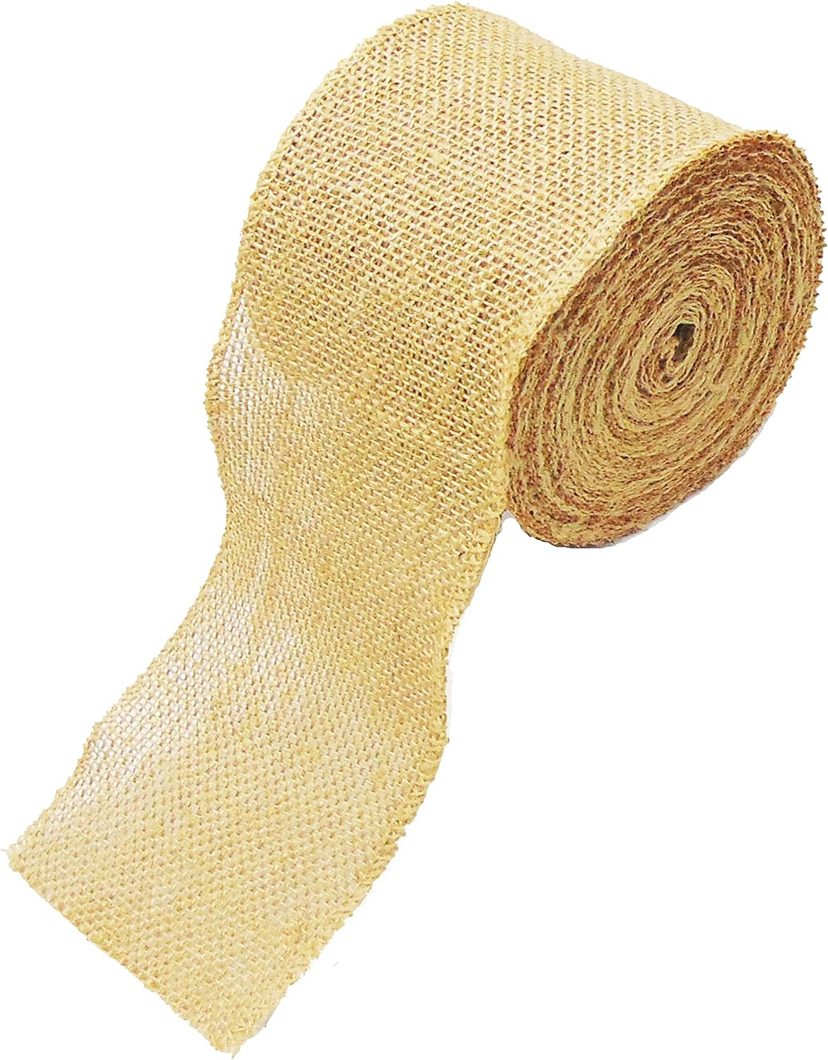 Burlap Jute Ribbon 5 inch x 30 feet Tight Weave and Finish Edges | Jute- Burlap Roll of 10 Yards Eco-Friendly, Natural Ribbon Rolls (Natural, 5 Inch 10 Yards)