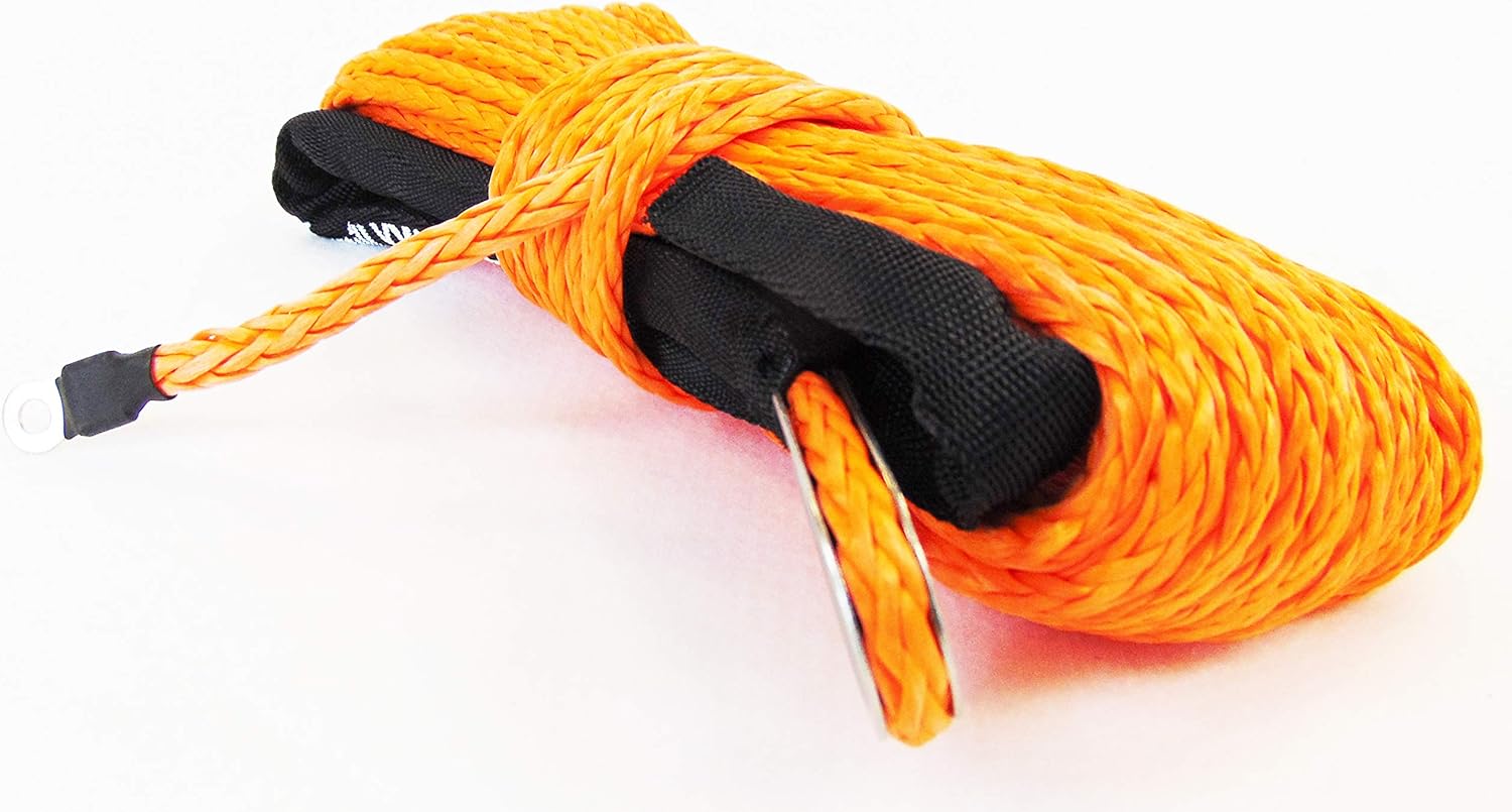 Jutemill 3/8" X 50 feet Synthetic Winch Rope, 3/8-50&
