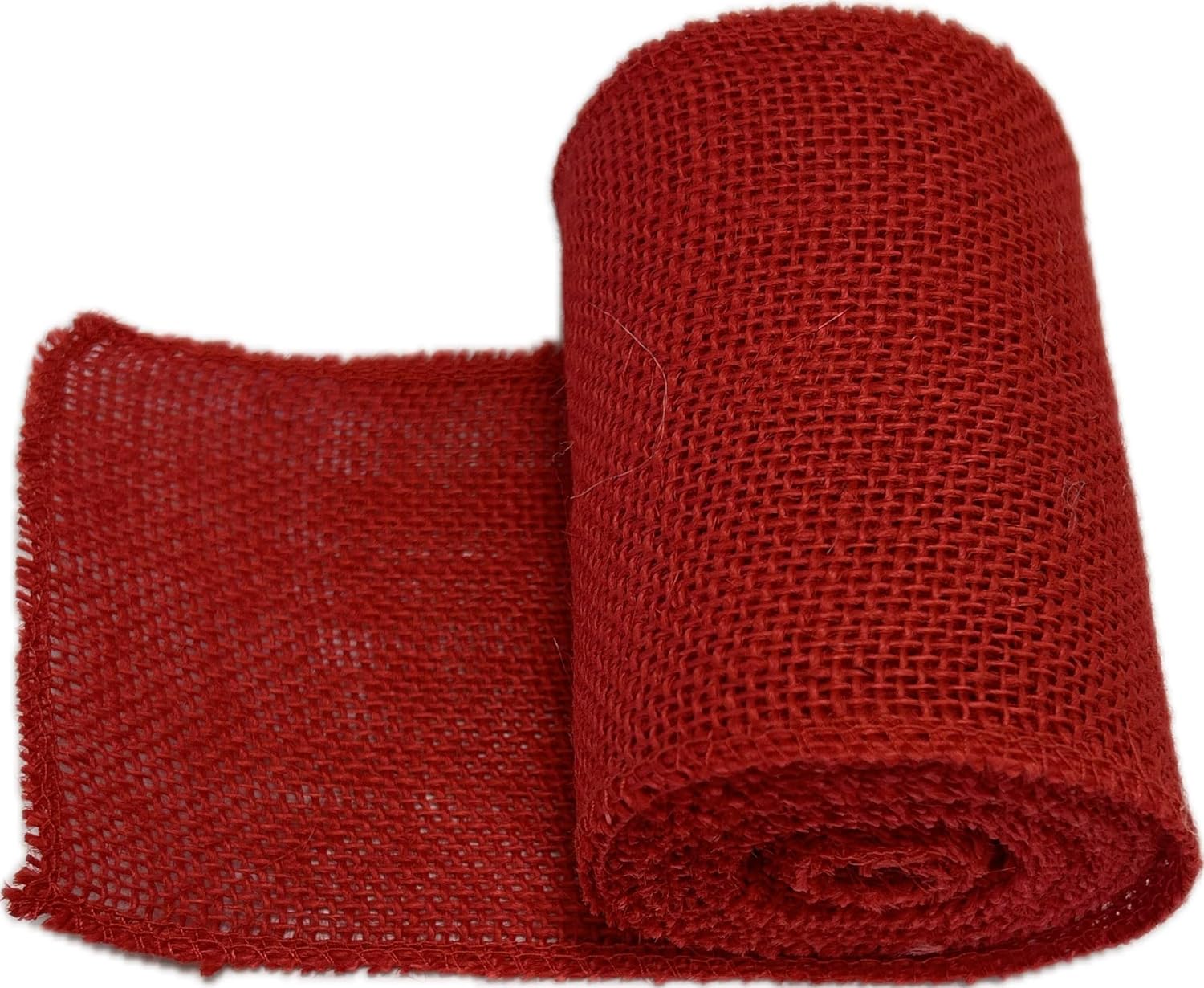 Burlap Ribbon Roll Jute Red
