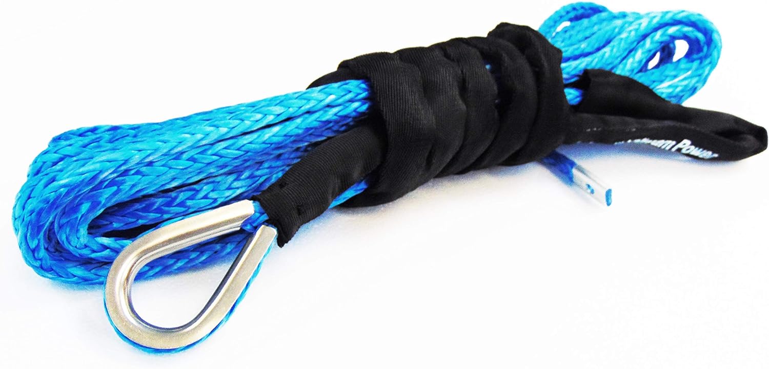 Jutemill 3/8" X 50 feet Synthetic Winch Rope, 3/8-50&