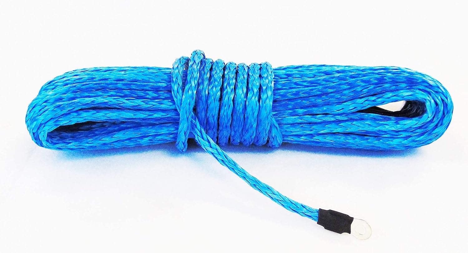 Jutemill 3/8" X 50 feet Synthetic Winch Rope, 3/8-50&