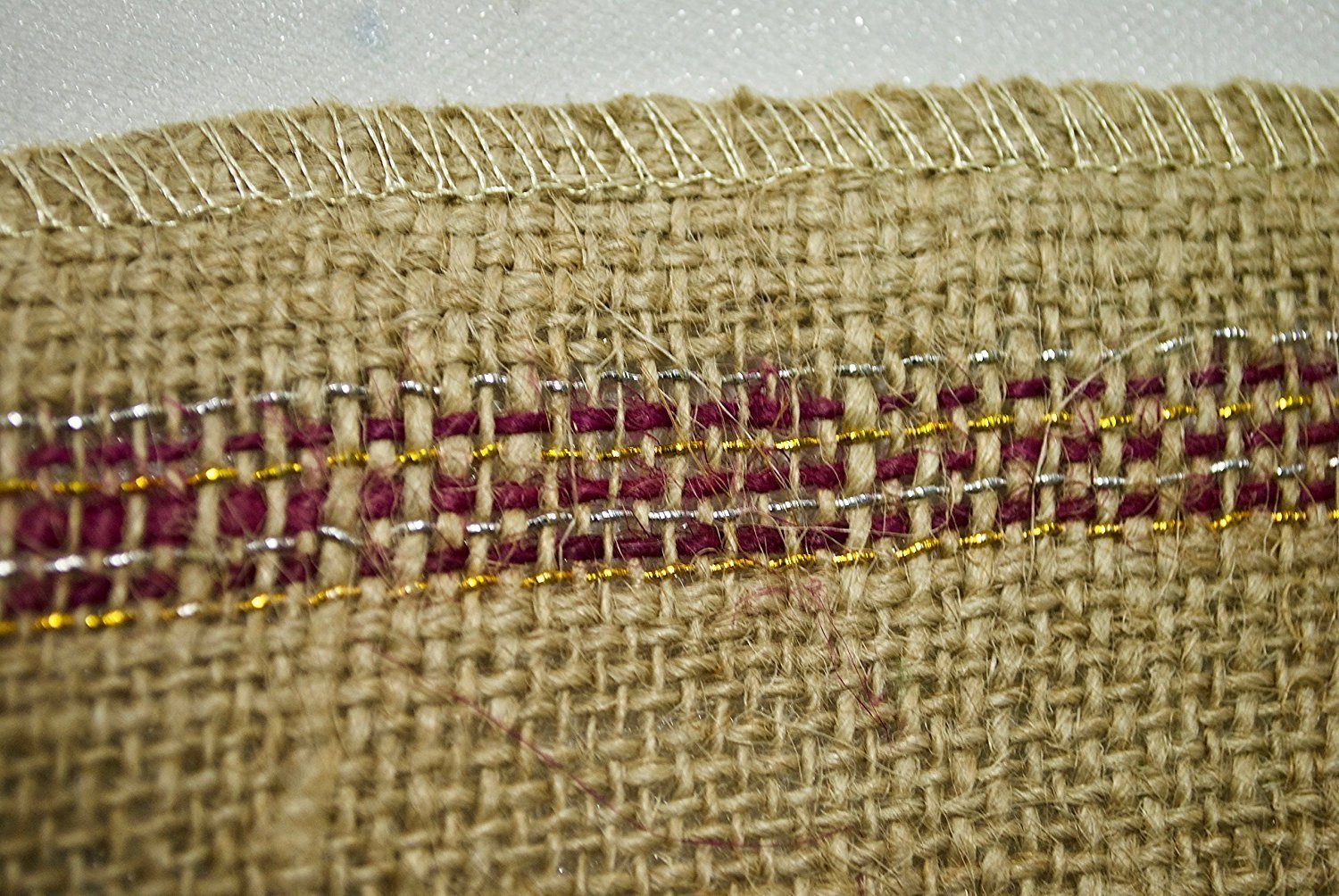 AAYU Burlap Striped Table Runner 12 x 108 Inch No-Fray Food Grade Natural Jute Rustic Table Runner for Home Party Wedding Decorations (Orange)