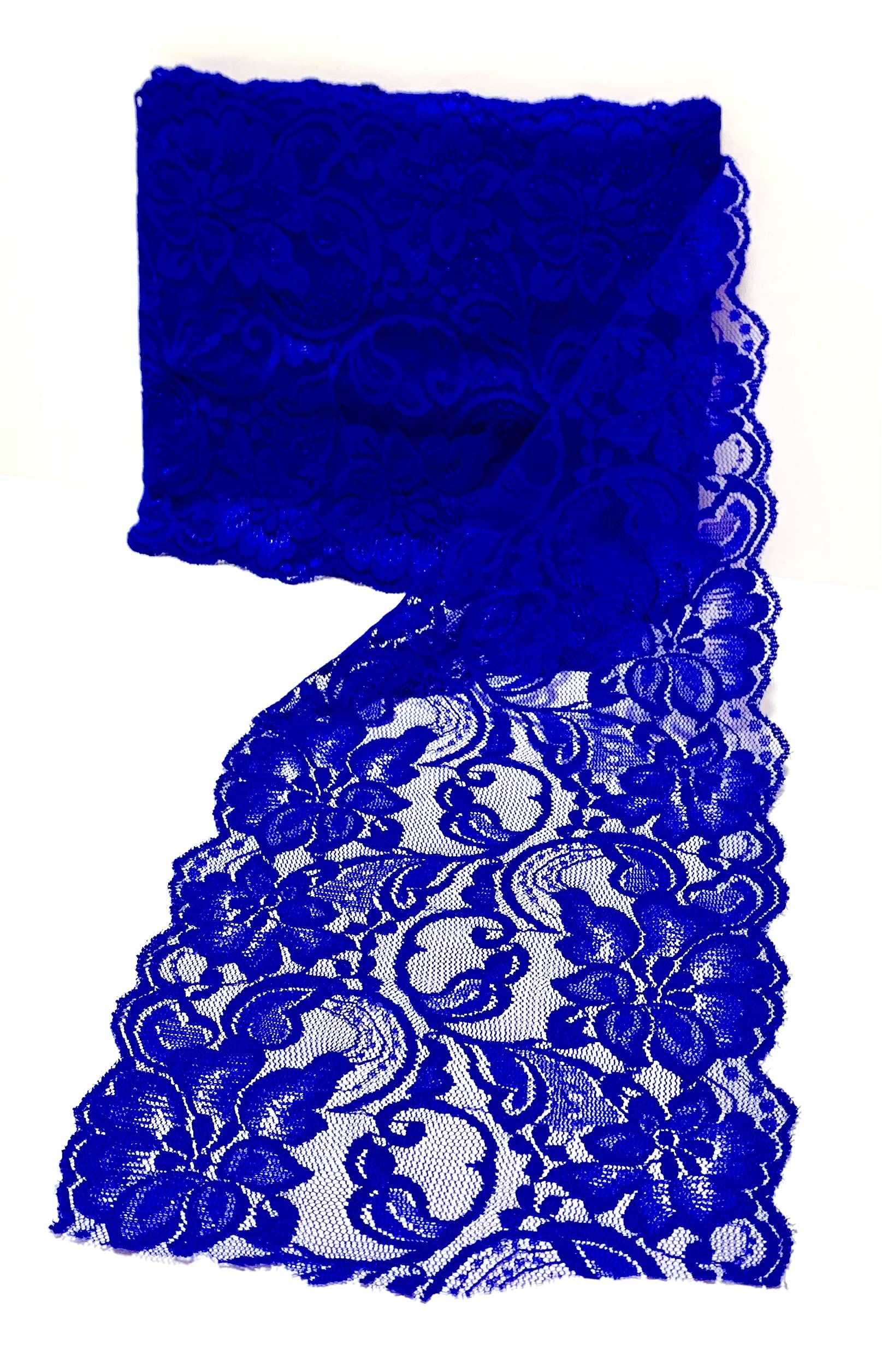 Royal Bright Blue Stretch Lace Elastic Ribbon