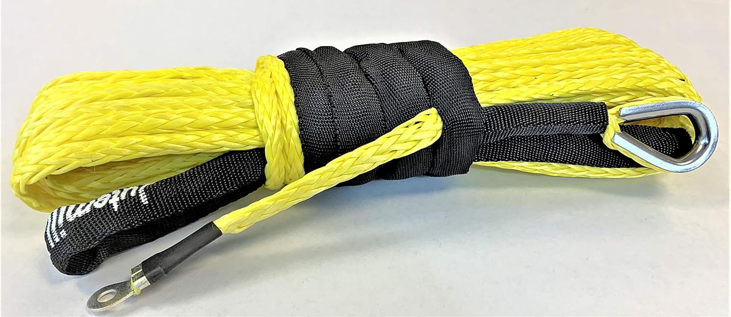 Jutemill 3/8" X 50 feet Synthetic Winch Rope, 3/8-50&